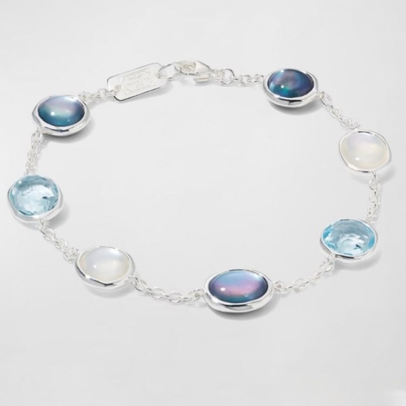 IPPOLITA LUCE 7-STONE CHAIN BRACELET IN STERLING SILVER MOTHER OF PEARL NEW - Picture 9 of 14